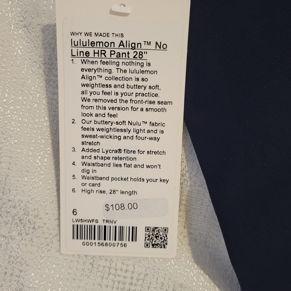 Lululemon Align Navy Leggings size 6 lenghr 28 New with tags - Picture 9 of 12